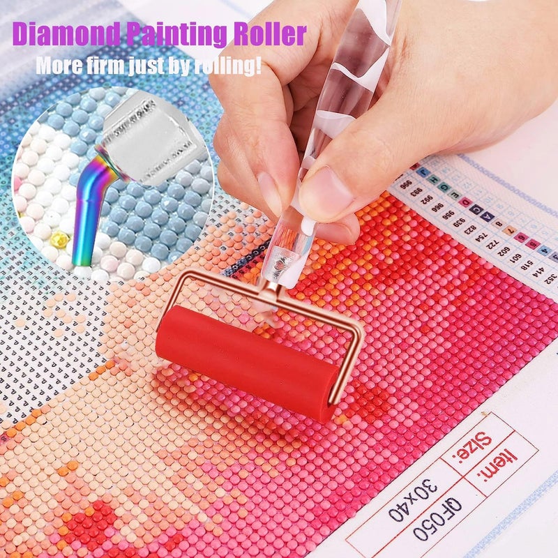Heyseri 14PCS Diamond Painting Pen Accessories Tools Set, Exquisite Stainless Steel Metal Pen Tips,Ergonomic Diamond Art Pen and 6 Painting Glue Clay,Comfort Grip and Faster Drilling (White Rainbow) - Image 2
